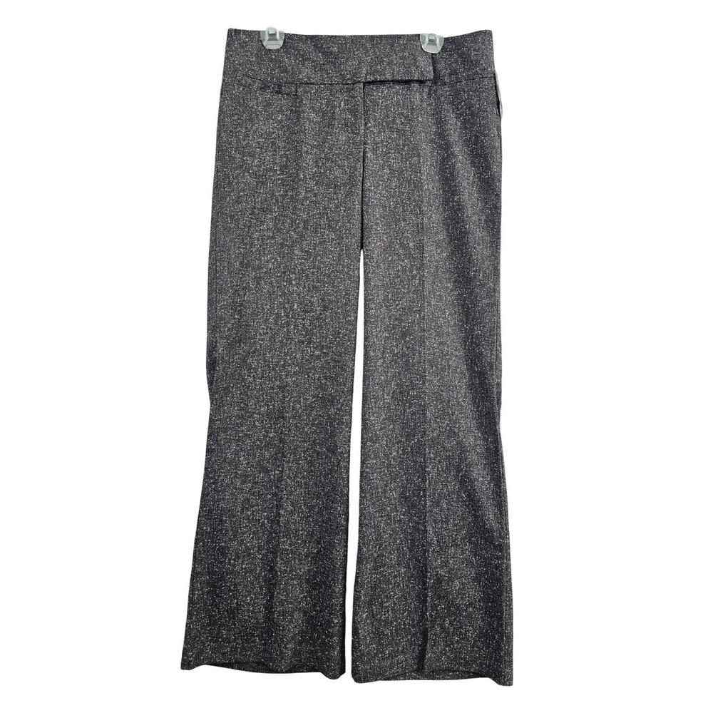 Maurices Wide Leg Dress Pants Women 11/12 Gray Heathered Tweed Look Professional